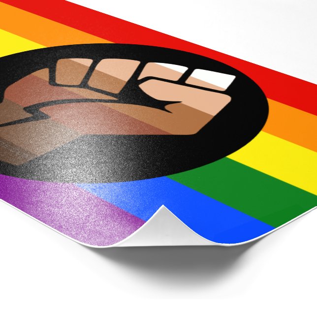 SlipperyJoe's Queer People of Colour Flag gay gift Photo Print (Corner)