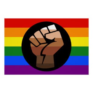 SlipperyJoe's Queer People of Colour Flag gay gift Poster