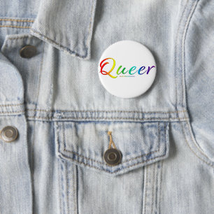 SlipperyJoe's queer single expressive word smooth  6 Cm Round Badge