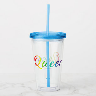 SlipperyJoe's queer single expressive word smooth  Acrylic Tumbler