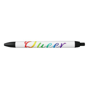 SlipperyJoe's queer single expressive word smooth Black Ink Pen