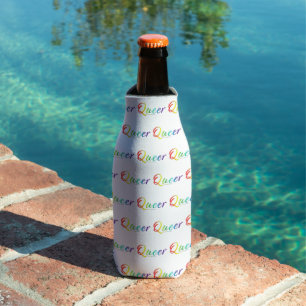 SlipperyJoe's queer single expressive word smooth Bottle Cooler
