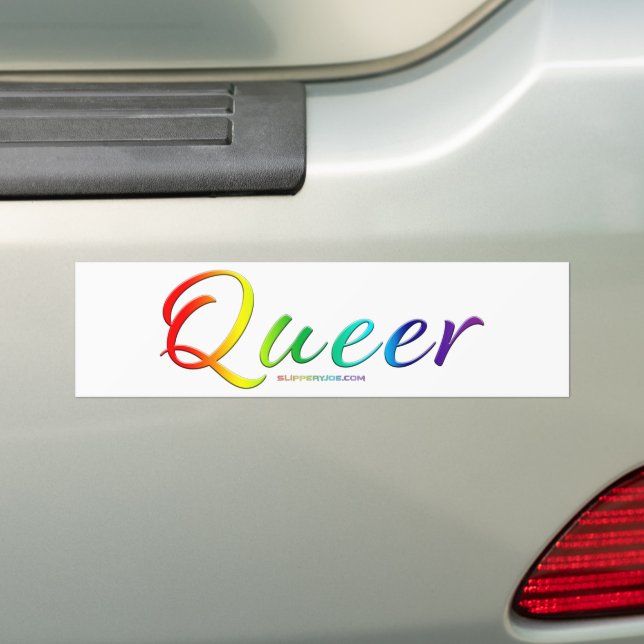 SlipperyJoe's queer single expressive word smooth  Bumper Sticker (On Car)