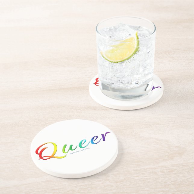 SlipperyJoe's queer single expressive word smooth  Coaster (Side)