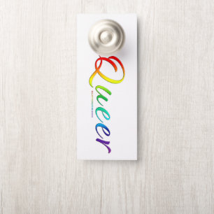 SlipperyJoe's queer single expressive word smooth Door Hanger