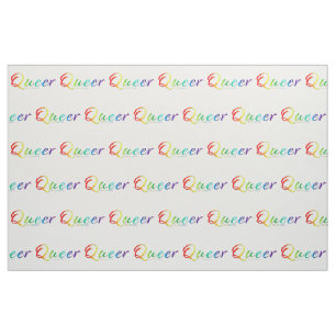 SlipperyJoe's queer single expressive word smooth Fabric