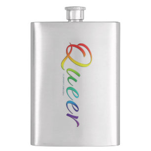 SlipperyJoe's queer single expressive word smooth  Hip Flask