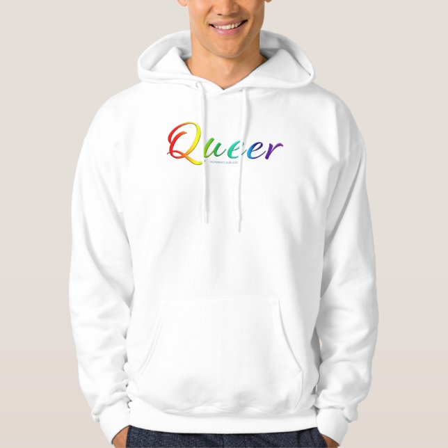 SlipperyJoe's queer single expressive word smooth  Hoodie (Front)