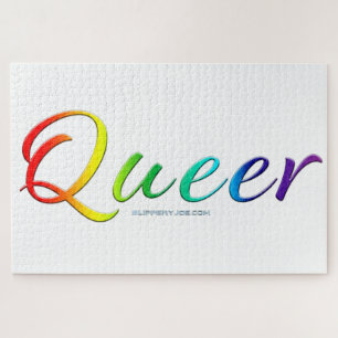 SlipperyJoe's queer single expressive word smooth  Jigsaw Puzzle