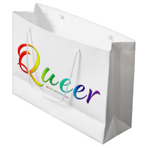 SlipperyJoe's queer single expressive word smooth Large Gift Bag