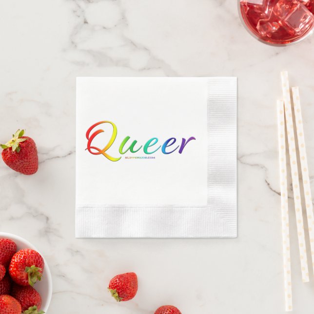 SlipperyJoe's queer single expressive word smooth  Napkin (Insitu)