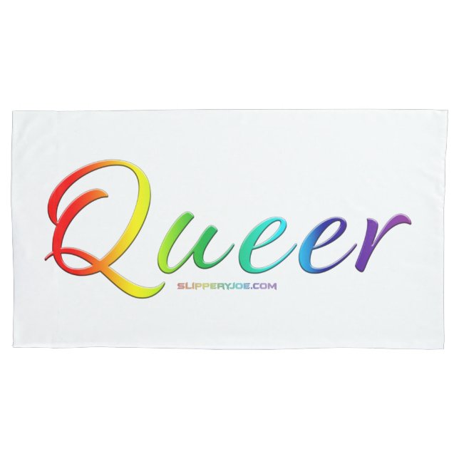 SlipperyJoe's queer single expressive word smooth  Pillowcase (Front)