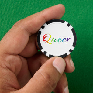 SlipperyJoe's queer single expressive word smooth Poker Chips