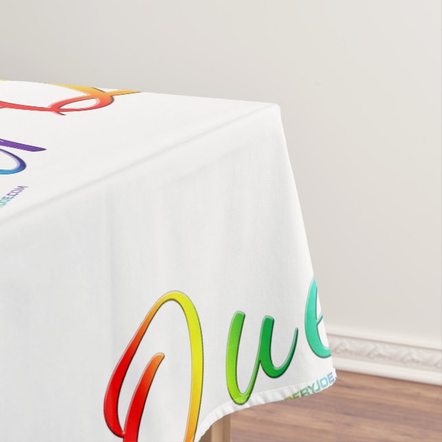 SlipperyJoe's queer single expressive word smooth  Tablecloth (In Situ)
