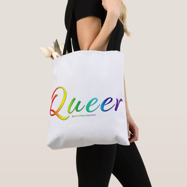 SlipperyJoe's queer single expressive word smooth  Tote Bag (Close Up)