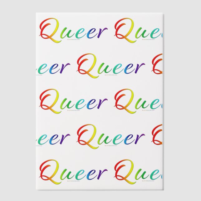 SlipperyJoe's queer single expressive word smooth  Vellum Invitations (Front)