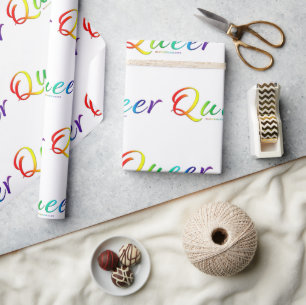 SlipperyJoe's queer single expressive word smooth  Wrapping Paper