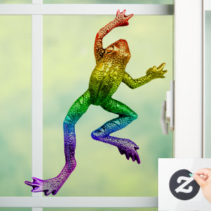 SlipperyJoe's rainbow coloured frog rendered sculp