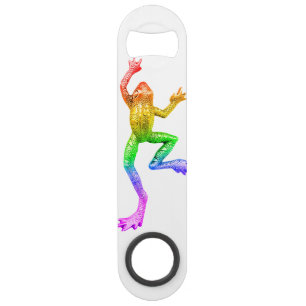 SlipperyJoe's rainbow coloured frog rendered sculp
