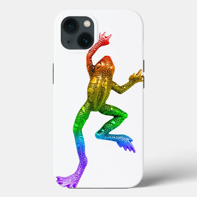 SlipperyJoe's rainbow coloured frog rendered sculp Case-Mate iPhone Case (Back)