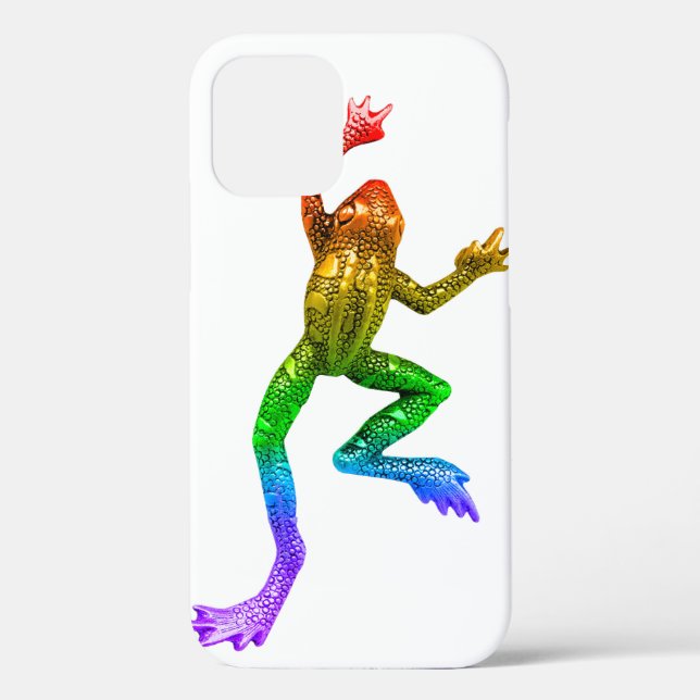 SlipperyJoe's rainbow coloured frog rendered sculp Case-Mate iPhone Case (Back)