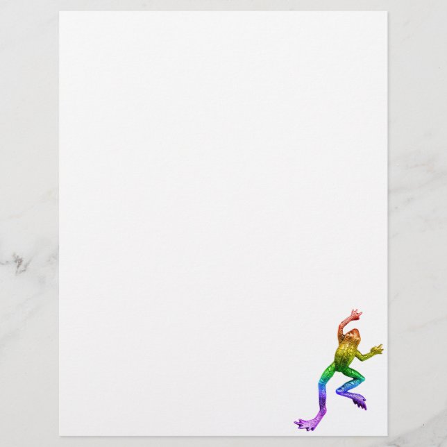 SlipperyJoe's rainbow coloured frog rendered sculp Custom Letterhead (Front)