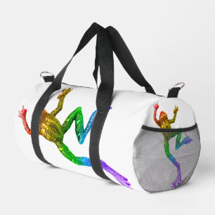 SlipperyJoe's rainbow coloured frog rendered sculp Duffle Bag