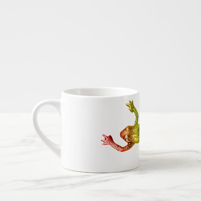 SlipperyJoe's rainbow coloured frog rendered sculp Espresso Cup (Left)