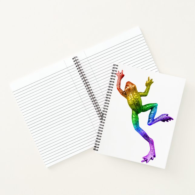 SlipperyJoe's rainbow coloured frog rendered sculp Notebook (Inside)