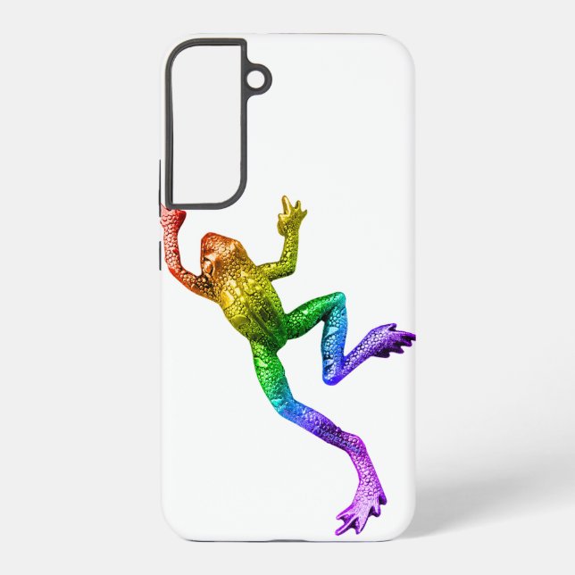 SlipperyJoe's rainbow coloured frog rendered sculp Samsung Galaxy S22+ Case (Back)