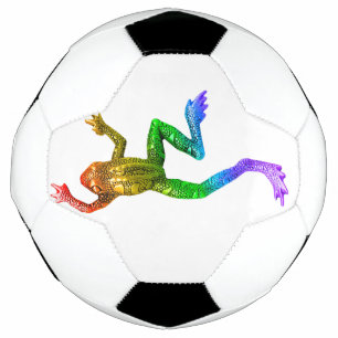 SlipperyJoe's rainbow coloured frog rendered sculp Soccer Ball