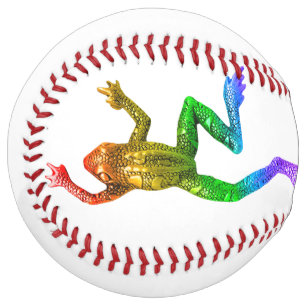 SlipperyJoe's rainbow coloured frog rendered sculp Softball
