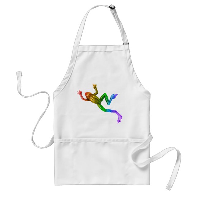 SlipperyJoe's rainbow coloured frog rendered sculp Standard Apron (Front)