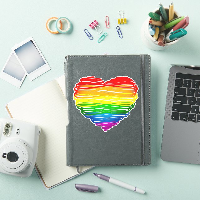SlipperyJoe's rainbow coloured heart scribbled swi (iPad Cover)