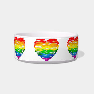 SlipperyJoe's rainbow coloured heart scribbled swi Bowl