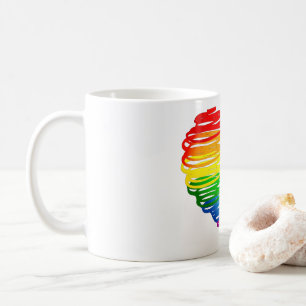 SlipperyJoe's rainbow coloured heart scribbled swi Coffee Mug