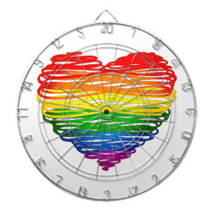 SlipperyJoe's rainbow coloured heart scribbled swi Dartboard