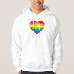 SlipperyJoe's rainbow coloured heart scribbled swi Hoodie