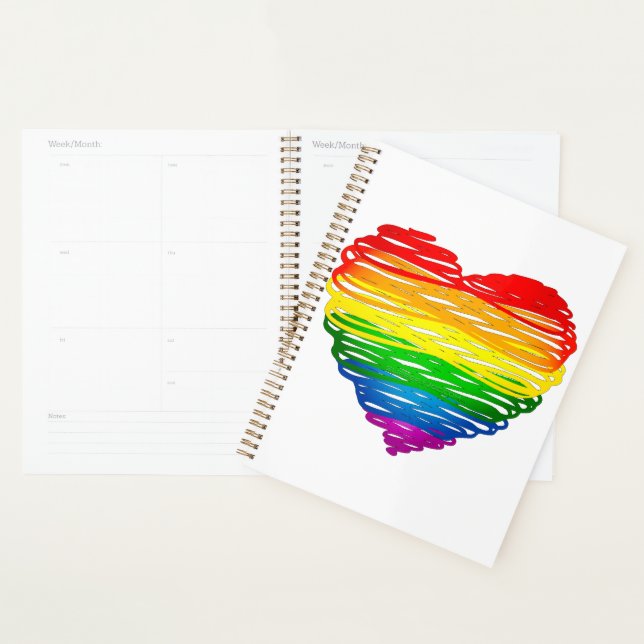 SlipperyJoe's rainbow coloured heart scribbled swi Planner (Display)