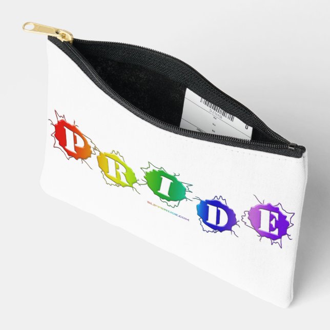SlipperyJoe's rainbow coloured pride sign bursts w Accessory Pouch (Open)