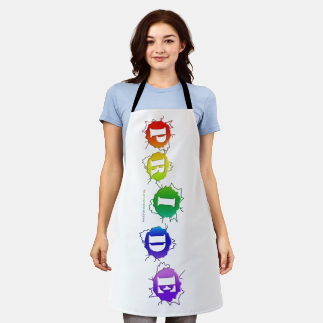 SlipperyJoe's rainbow coloured pride sign bursts w Apron (Worn)