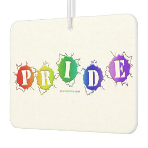 SlipperyJoe's rainbow coloured pride sign bursts w Car Air Freshener