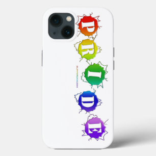 SlipperyJoe's rainbow coloured pride sign bursts w iPhone 13 Case