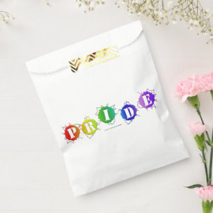 SlipperyJoe's rainbow coloured pride sign bursts w Favour Bag