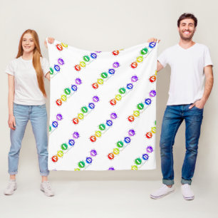 SlipperyJoe's rainbow coloured pride sign bursts w Fleece Blanket
