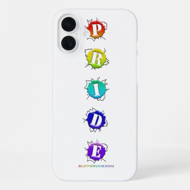 SlipperyJoe's rainbow coloured pride sign bursts w iPhone Case (Back)