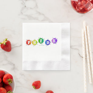 SlipperyJoe's rainbow coloured pride sign bursts w Napkin