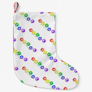 SlipperyJoe's rainbow coloured pride sign bursts w Small Christmas Stocking