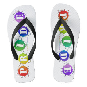 SlipperyJoe's rainbow coloured pride sign bursts w Thongs