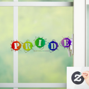 SlipperyJoe's rainbow coloured pride sign word thr